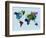 World Watercolor Map 3-NaxArt-Framed Art Print