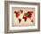 World Watercolor Map 4-NaxArt-Framed Art Print