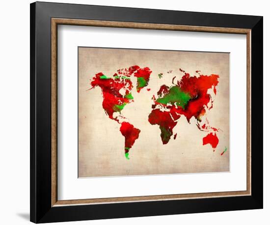 World Watercolor Map 4-NaxArt-Framed Art Print