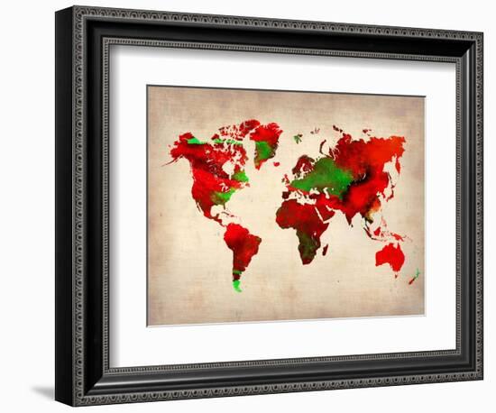 World Watercolor Map 4-NaxArt-Framed Art Print