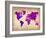 World Watercolor Map 5-NaxArt-Framed Art Print