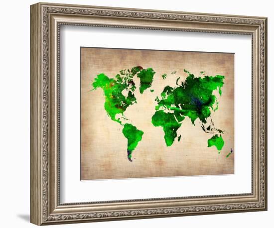 World Watercolor Map 6-NaxArt-Framed Art Print