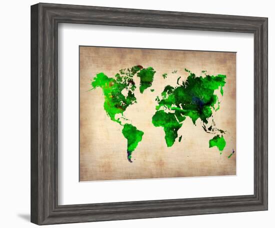 World Watercolor Map 6-NaxArt-Framed Art Print