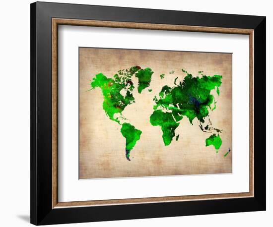 World Watercolor Map 6-NaxArt-Framed Art Print