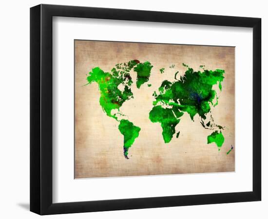 World Watercolor Map 6-NaxArt-Framed Art Print