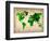 World Watercolor Map 6-NaxArt-Framed Art Print