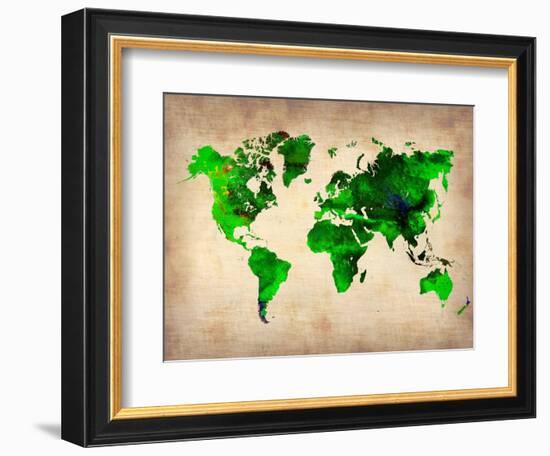 World Watercolor Map 6-NaxArt-Framed Art Print