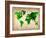 World Watercolor Map 6-NaxArt-Framed Art Print