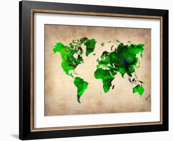 World Watercolor Map 6-NaxArt-Framed Art Print