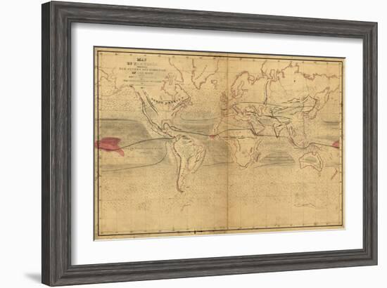 World Winds in Navigation-Captain Charles Wilkes-Framed Art Print