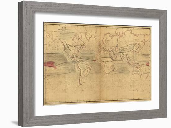 World Winds in Navigation-Captain Charles Wilkes-Framed Art Print