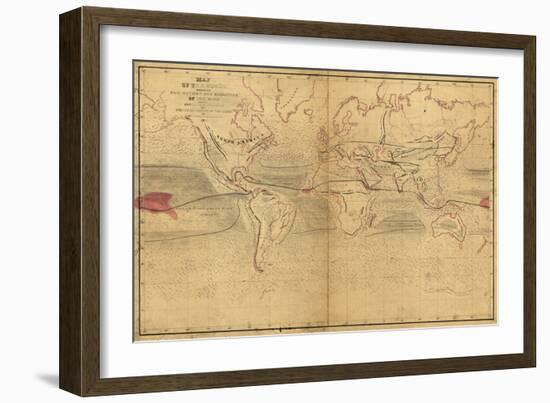 World Winds in Navigation-Captain Charles Wilkes-Framed Art Print