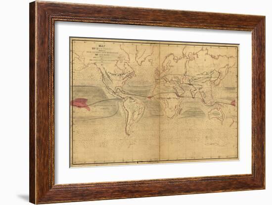 World Winds in Navigation-Captain Charles Wilkes-Framed Art Print