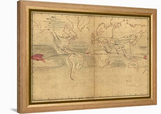 World Winds in Navigation-Captain Charles Wilkes-Framed Stretched Canvas