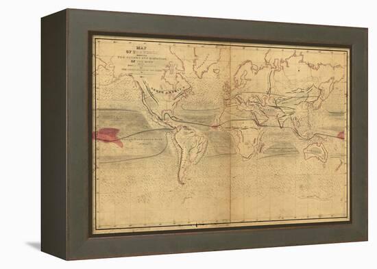 World Winds in Navigation-Captain Charles Wilkes-Framed Stretched Canvas