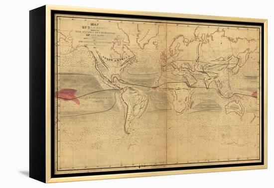 World Winds in Navigation-Captain Charles Wilkes-Framed Stretched Canvas