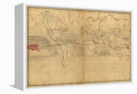 World Winds in Navigation-Captain Charles Wilkes-Framed Stretched Canvas