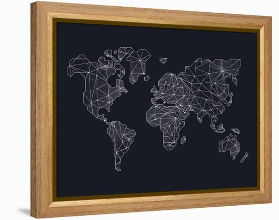 World Wire Map 4-NaxArt-Framed Stretched Canvas