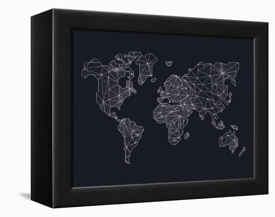 World Wire Map 4-NaxArt-Framed Stretched Canvas