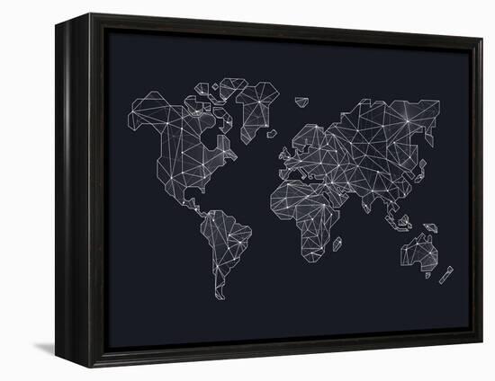 World Wire Map 4-NaxArt-Framed Stretched Canvas