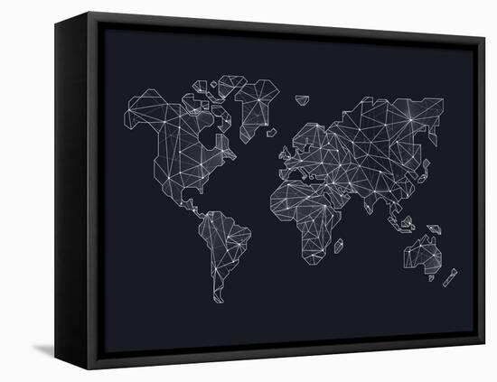 World Wire Map 4-NaxArt-Framed Stretched Canvas