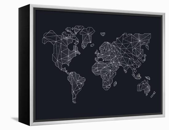 World Wire Map 4-NaxArt-Framed Stretched Canvas