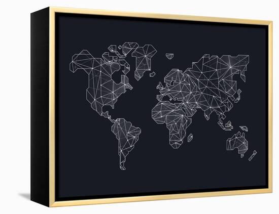 World Wire Map 4-NaxArt-Framed Stretched Canvas