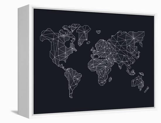 World Wire Map 4-NaxArt-Framed Stretched Canvas