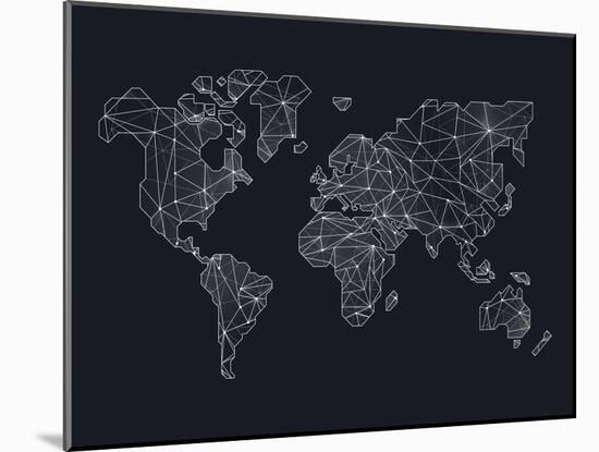 World Wire Map 4-NaxArt-Mounted Art Print