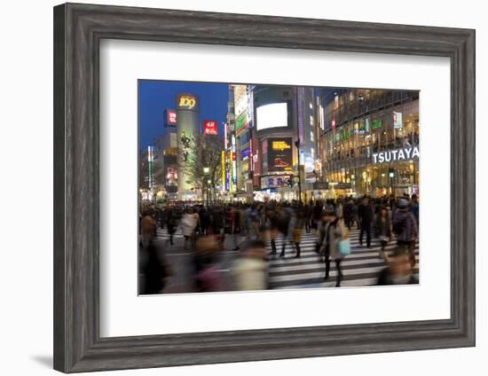 Worlds Busiest Road Crossing, Shibuya, Tokyo, Japan-Peter Adams-Framed Photographic Print