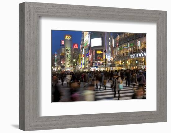 Worlds Busiest Road Crossing, Shibuya, Tokyo, Japan-Peter Adams-Framed Photographic Print