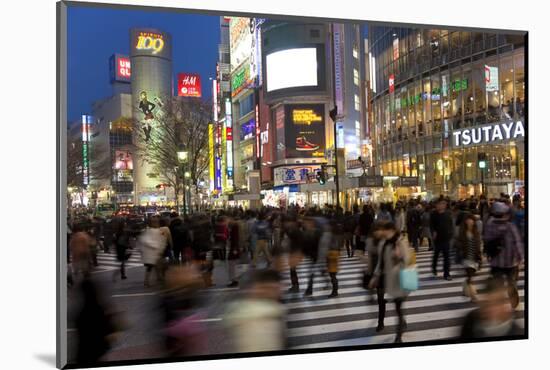 Worlds Busiest Road Crossing, Shibuya, Tokyo, Japan-Peter Adams-Mounted Photographic Print