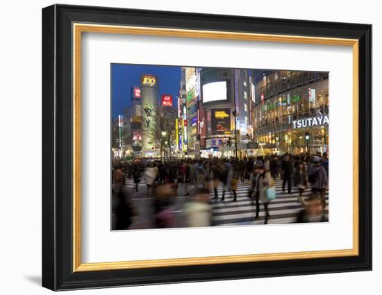 Worlds Busiest Road Crossing, Shibuya, Tokyo, Japan-Peter Adams-Framed Photographic Print