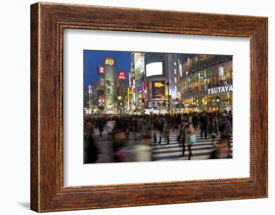 Worlds Busiest Road Crossing, Shibuya, Tokyo, Japan-Peter Adams-Framed Premium Photographic Print