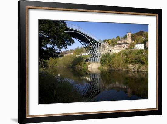 Worlds First Iron Bridge Spans the Banks of the River Severn, Shropshire, England-Peter Barritt-Framed Photographic Print