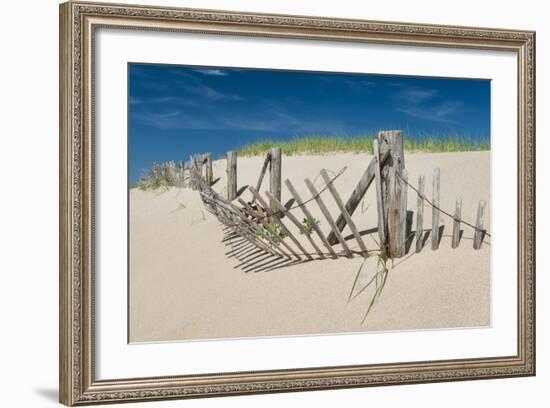 Worn Beach Fence-Michael Blanchette Photography-Framed Photographic Print