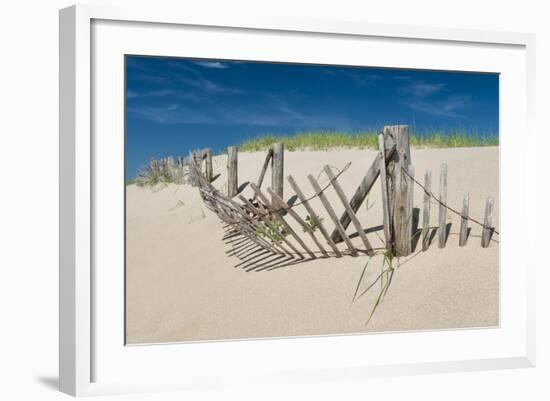 Worn Beach Fence-Michael Blanchette Photography-Framed Photographic Print