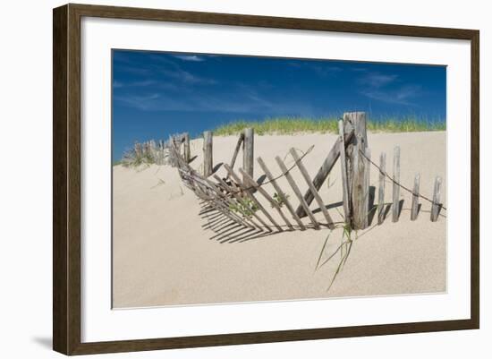 Worn Beach Fence-Michael Blanchette Photography-Framed Photographic Print