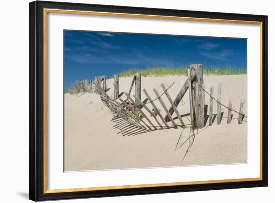 Worn Beach Fence-Michael Blanchette Photography-Framed Photographic Print