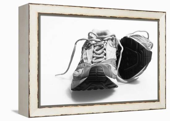 Worn Sneakers Trainers Ilford Delta B/W-BCFC-Framed Premier Image Canvas