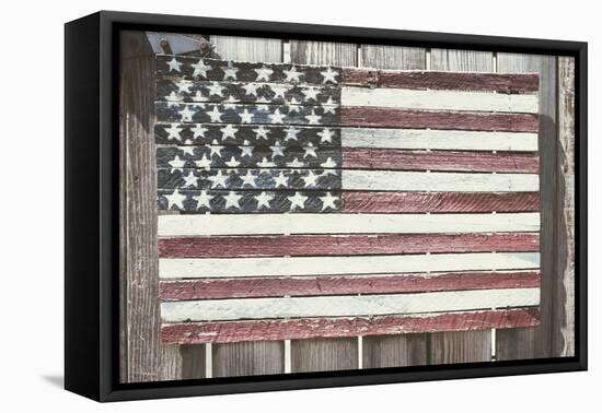 Worn Wooden American Flag, Fire Island, New York-Julien McRoberts-Framed Premier Image Canvas