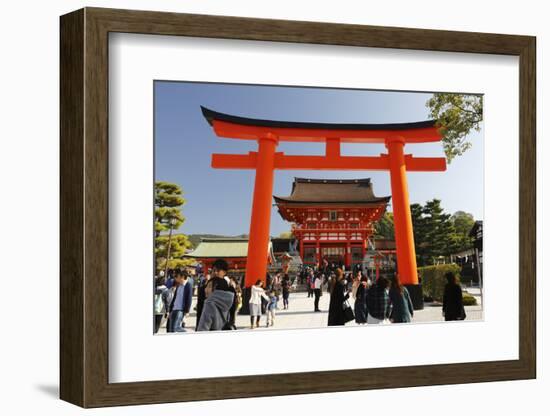 Worship Hall and Torii Gate, Fushimi Inari Taisha Shrine, Kyoto, Japan, Asia-Stuart Black-Framed Photographic Print