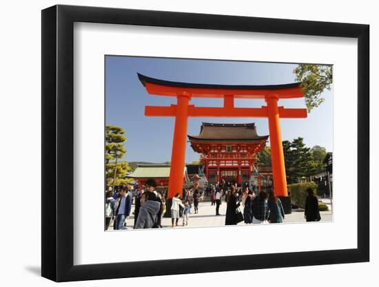 Worship Hall and Torii Gate, Fushimi Inari Taisha Shrine, Kyoto, Japan, Asia-Stuart Black-Framed Photographic Print