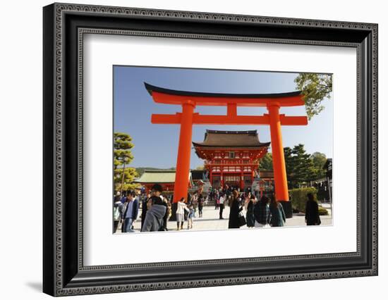 Worship Hall and Torii Gate, Fushimi Inari Taisha Shrine, Kyoto, Japan, Asia-Stuart Black-Framed Photographic Print