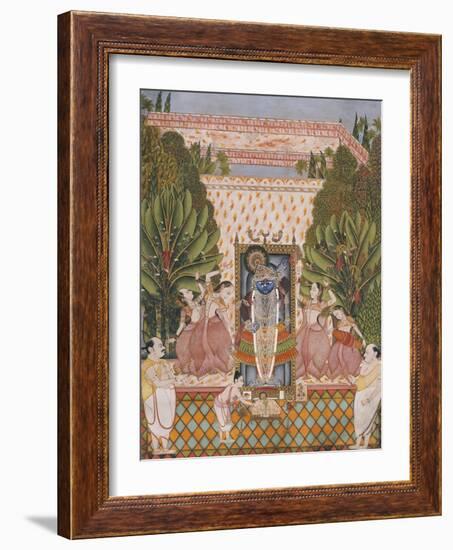 Worship of Shri Nathji, Probably Bundi or Kotah, circa 1825-50-null-Framed Giclee Print