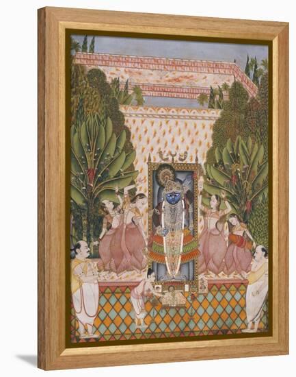 Worship of Shri Nathji, Probably Bundi or Kotah, circa 1825-50-null-Framed Premier Image Canvas