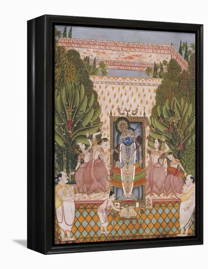 Worship of Shri Nathji, Probably Bundi or Kotah, circa 1825-50-null-Framed Premier Image Canvas
