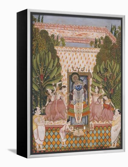 Worship of Shri Nathji, Probably Bundi or Kotah, circa 1825-50-null-Framed Premier Image Canvas