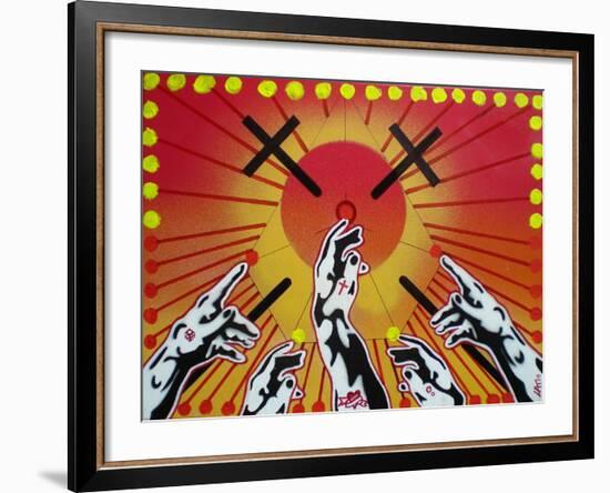 Worship-Abstract Graffiti-Framed Giclee Print