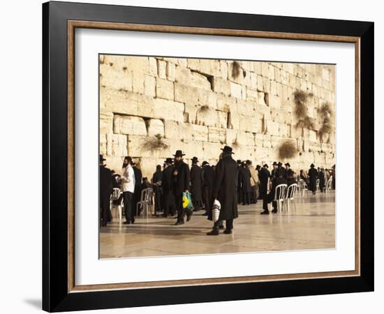 Worshippers at the Western Wall, Jerusalem, Israel, Middle East-Michael DeFreitas-Framed Photographic Print